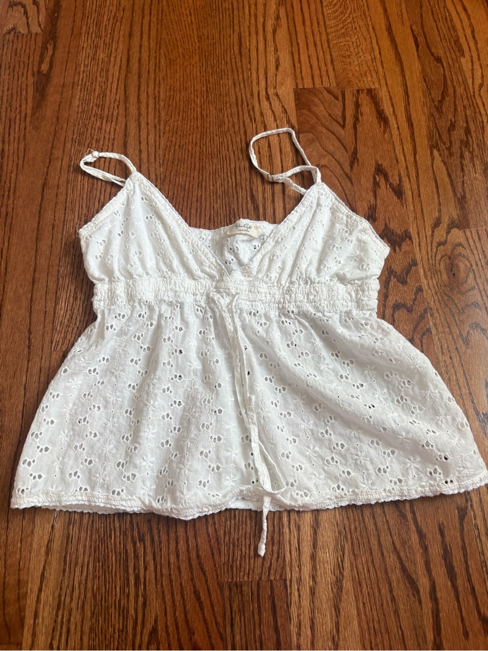 Brandy Melville White Eyelet Spaghetti Strap Cami